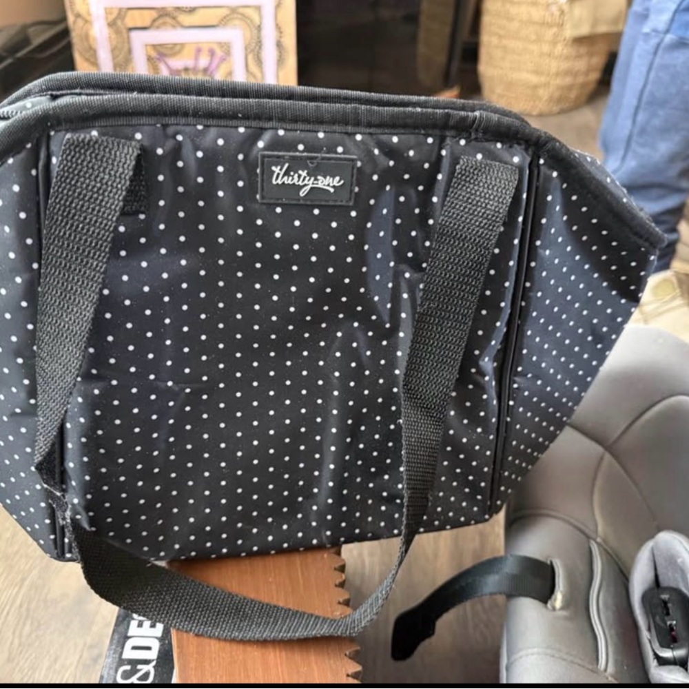 Thirty-One Black and White Insulated Tote